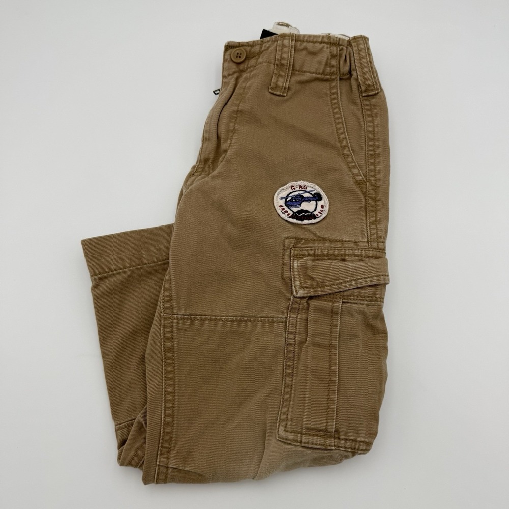 GAP Kids Cargo‎ Pants 5 Boys Khaki Utility Pockets Y2K Military Style Cotton - Picture 2 of 15